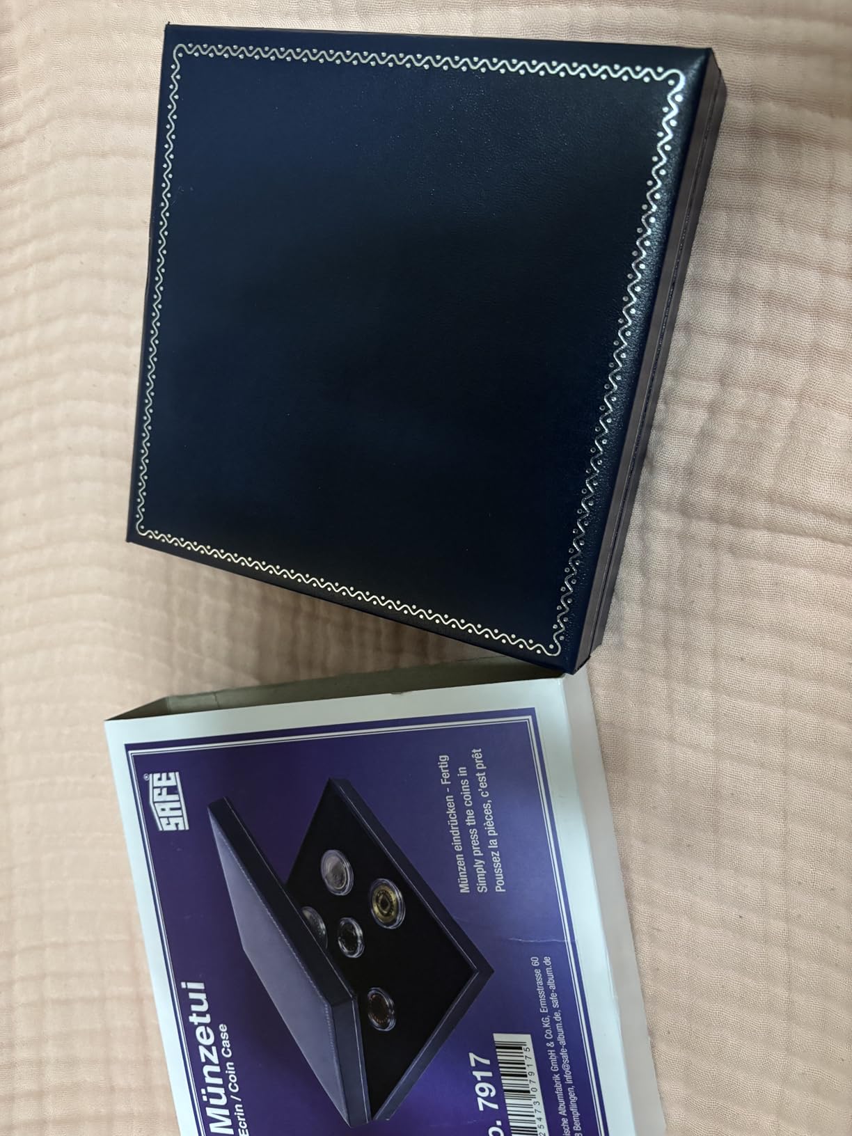 Safe 7917 astuccio blu 5 monete 160x160x35 mm capsule