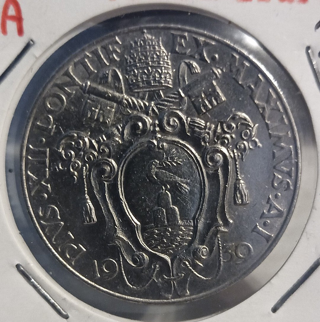 TS Numismatica Vaticano 1 Lira 1939 Pio XII SPL+ decentrata