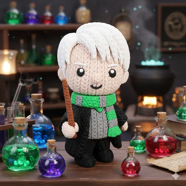 L'Atelier di Zelda Draco Malfoy Crochet statua 3D PLA taglia Media
