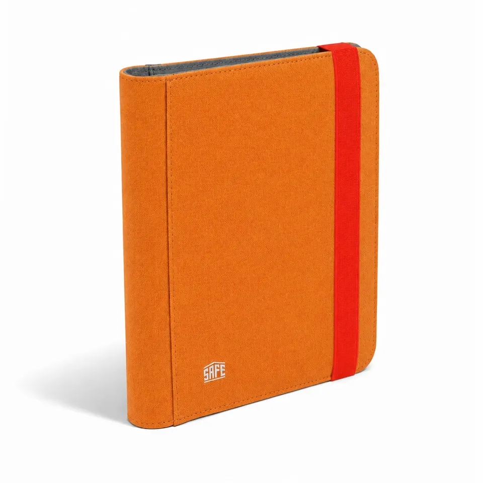 Safe Sammelkarten Album 160 Carte Arancione Soft-Touch Elastico