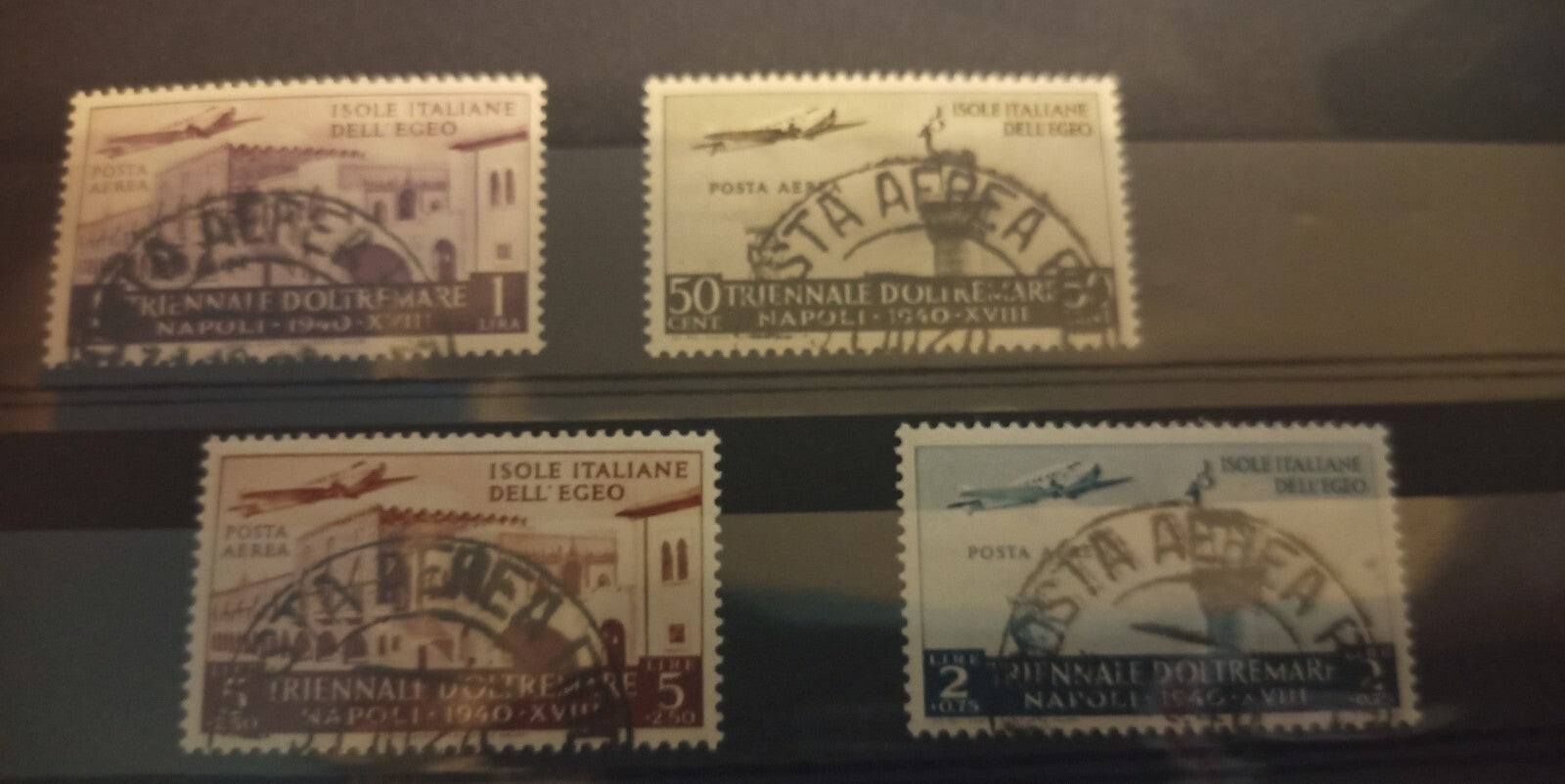 TS Filatelia Isole Egeo 1940 Mostra Oltremare serie timbrata completa