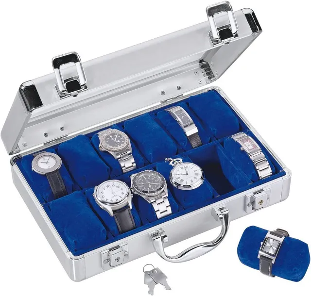 SAFE 265 portaorologi alluminio 12 orologi velluto 280x200x80