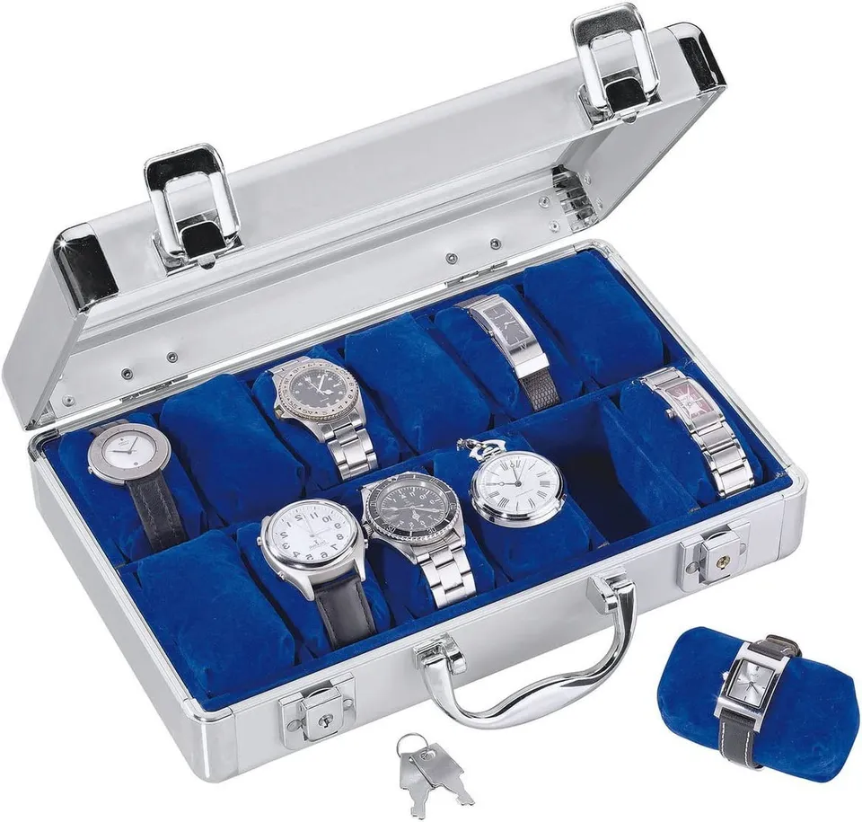 SAFE 265 portaorologi alluminio 12 orologi velluto 280x200x80