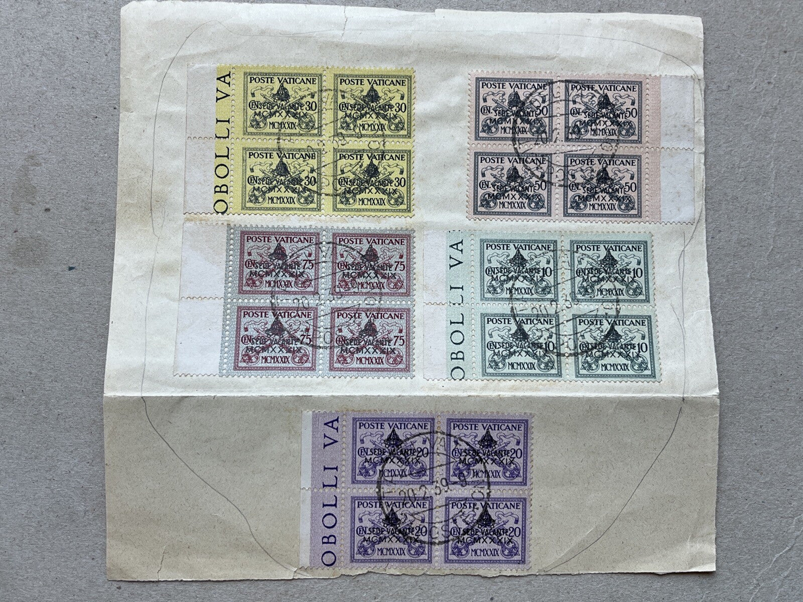 TS Collezionismo Filatelia Vaticano 1939 Foglietto Sede Vacante Primo Giorno
