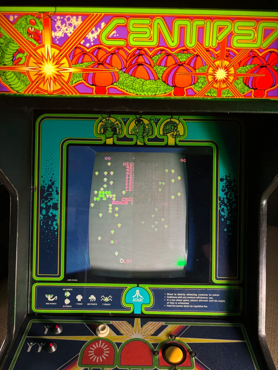 Arcade Story Leggende Centipede cabinato arcade verticale funghi