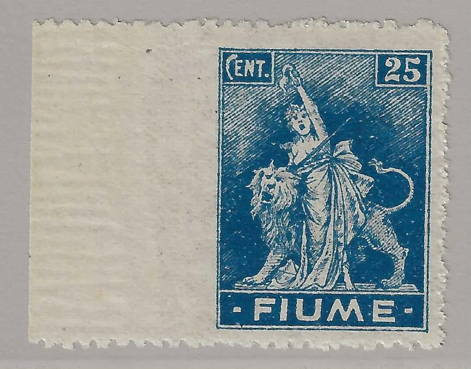 TS Collezionismo Filatelia Fiume 1919 25c Allegoria francobollo MH
