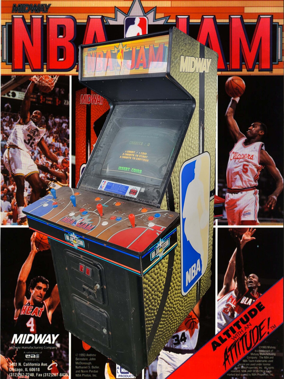 Arcade Story NBA Jam Anni 90 cabinato basket 2vs2 4 giocatori