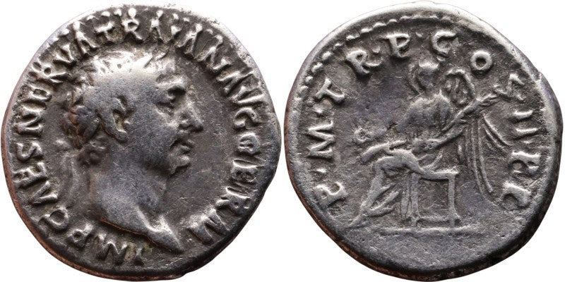 TS Collezionismo Numismatica Denario Traiano 18mm 3,56g