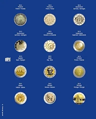 Safe 7302-12 foglio monete 2 Euro 2013 per TOPset capsule