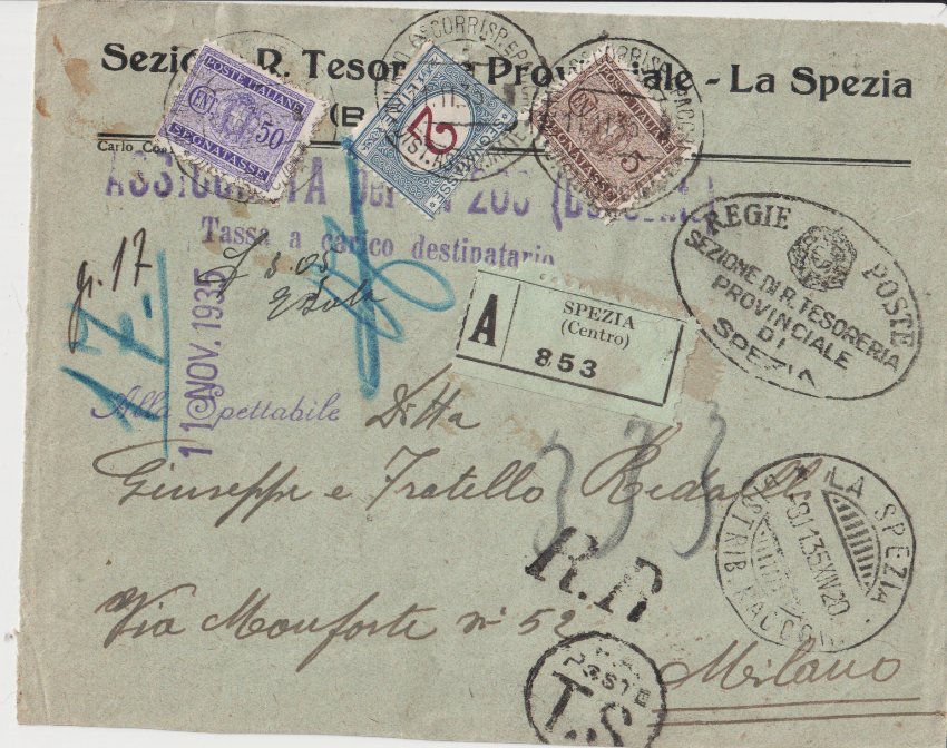 TS Collezionismo Filatelia Frammento 1936 Segnatasse Fascio