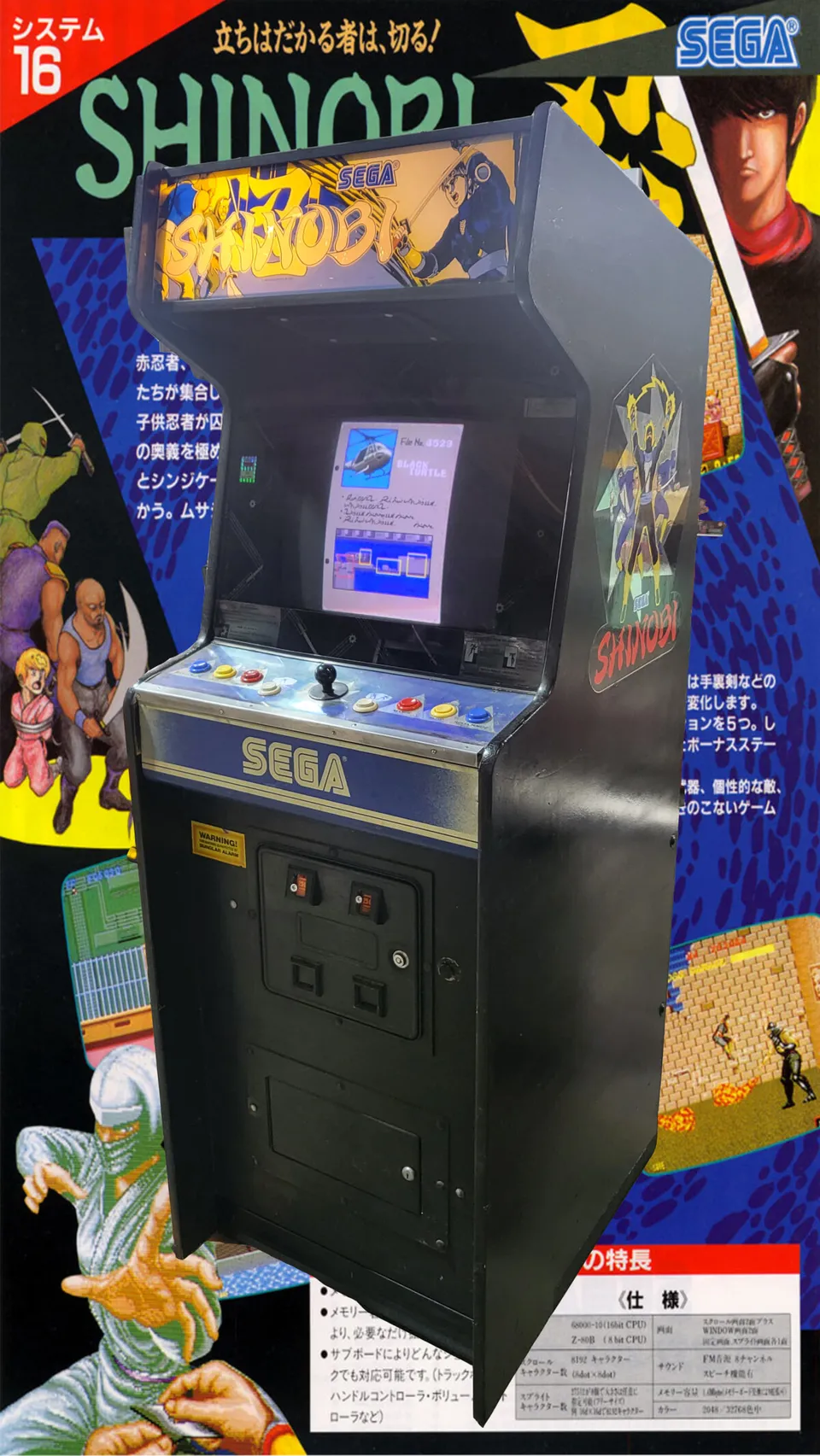 Arcade Story Leggende Arcade Shinobi SEGA cabinato ninja