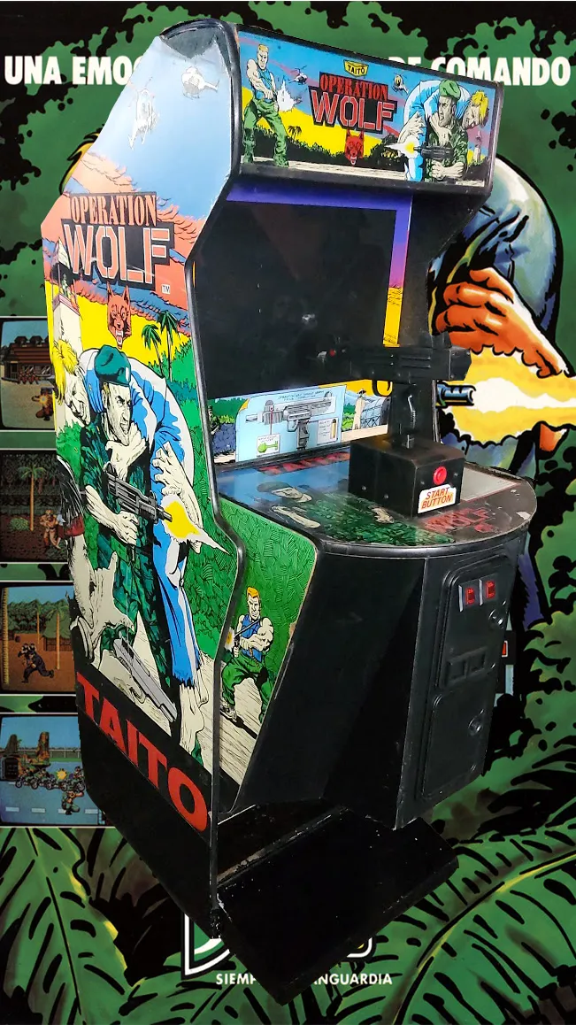 Arcade Story Arcade Operation Wolf 1987 cabinato arcade sparatutto UZI