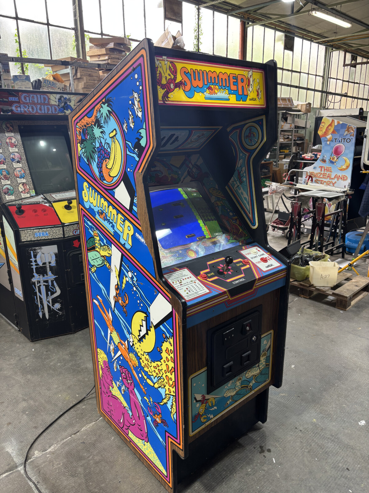 Arcade Story Arcade Swimmer cabinato Centuri Z80 da collezione
