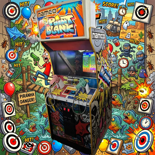 Arcade Story Anni 90 Point Blank cabinato sparatutto CRT