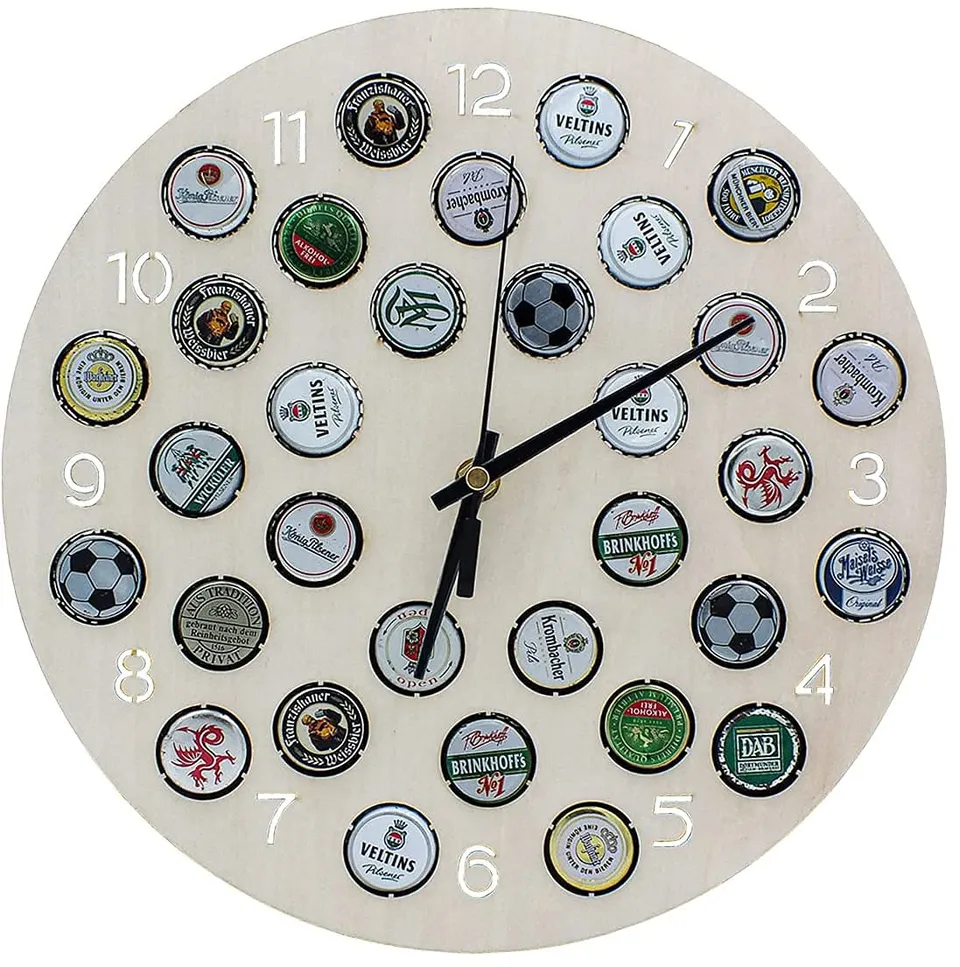 Safe Uhren Orologio Legno Tappi Birra 32 Tappi Ø 30 cm Betulla