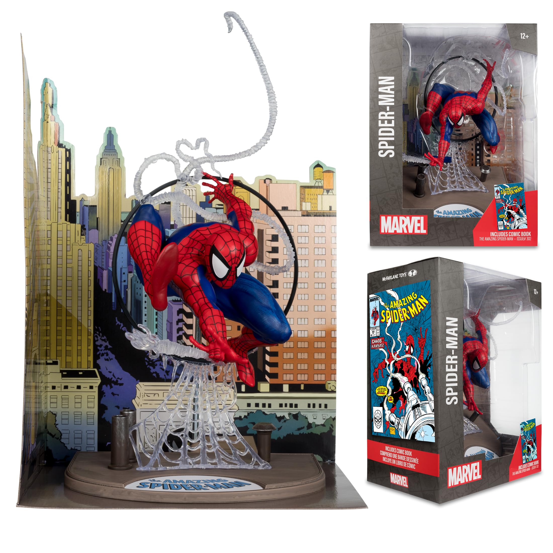 McFarlane Marvel Spider-Man 1:6 statua Amazing 301 con fumetto