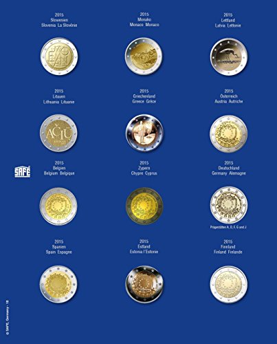 Safe 7302-18 Foglio Album 2 Euro 2015 per Capsule