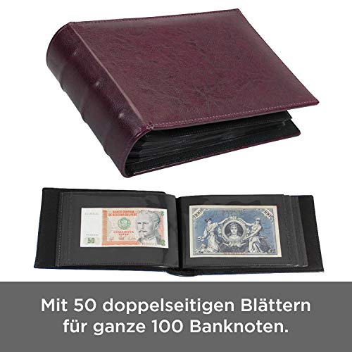 SAFE 4138 album banconote rosso vinaccia 50 fogli 100 pezzi