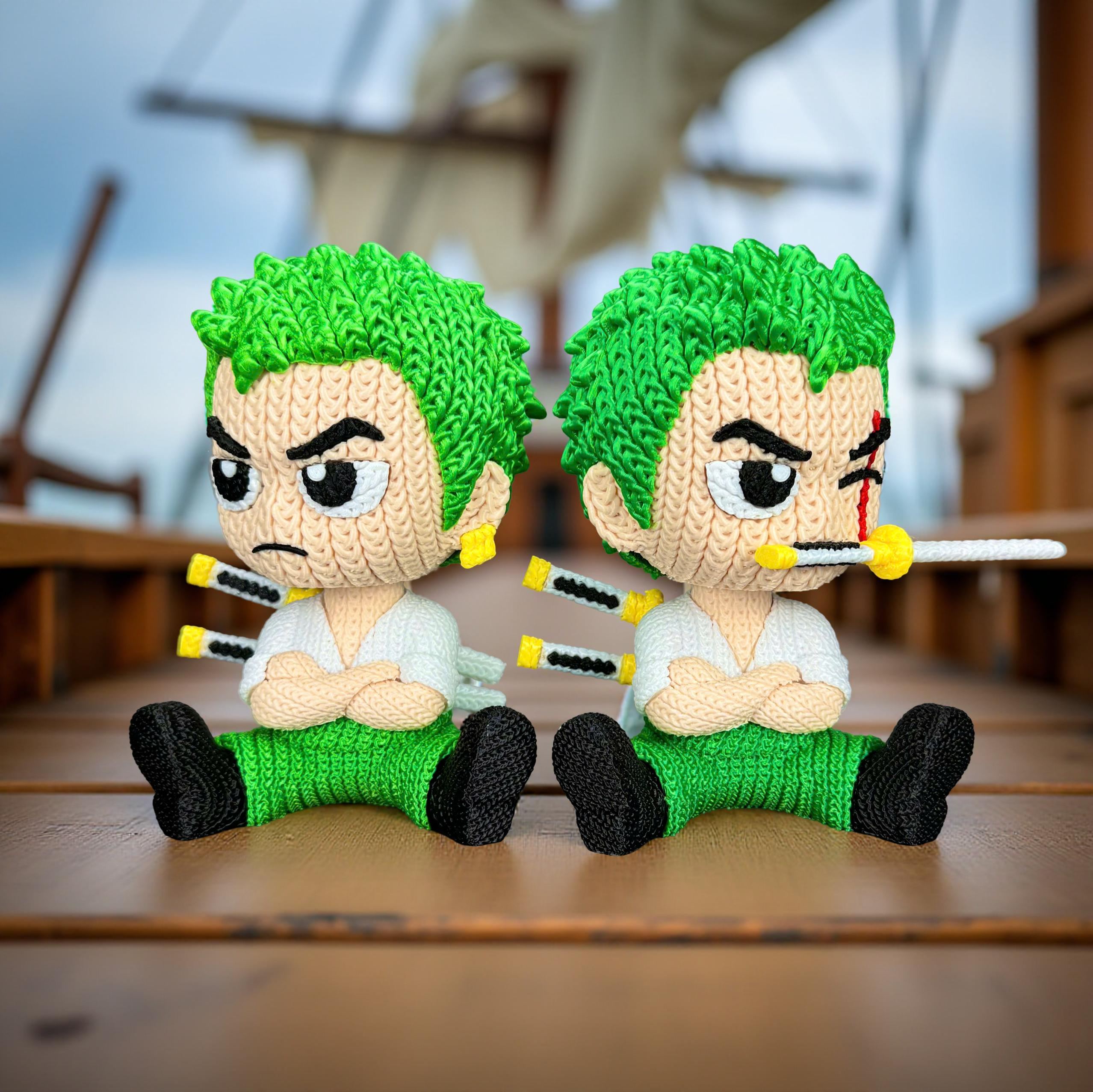 Stampe Incantate Zoro Statua Crochet PLA Spada in Bocca