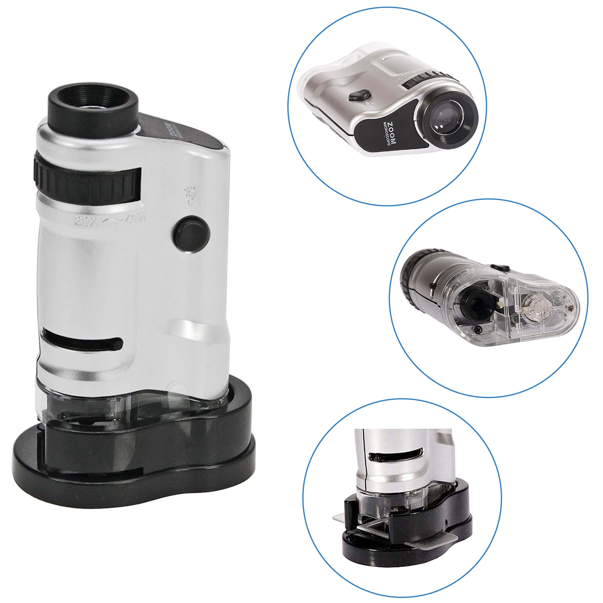 SAFE 5672 Microscopio Tascabile 20-40x LED per Monete