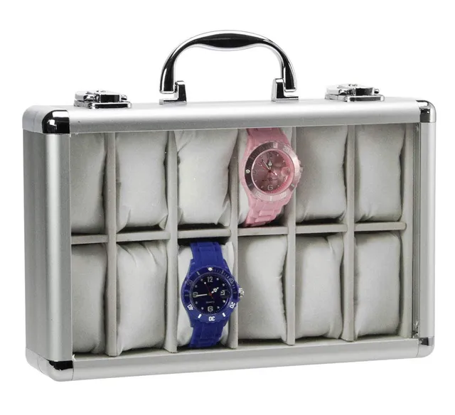 SAFE 265 porta orologi 12 posti alluminio velluto 280x200x80 mm