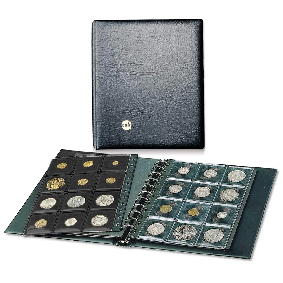 Safe Coin Combi album monete skai nero 48 monete 47 mm