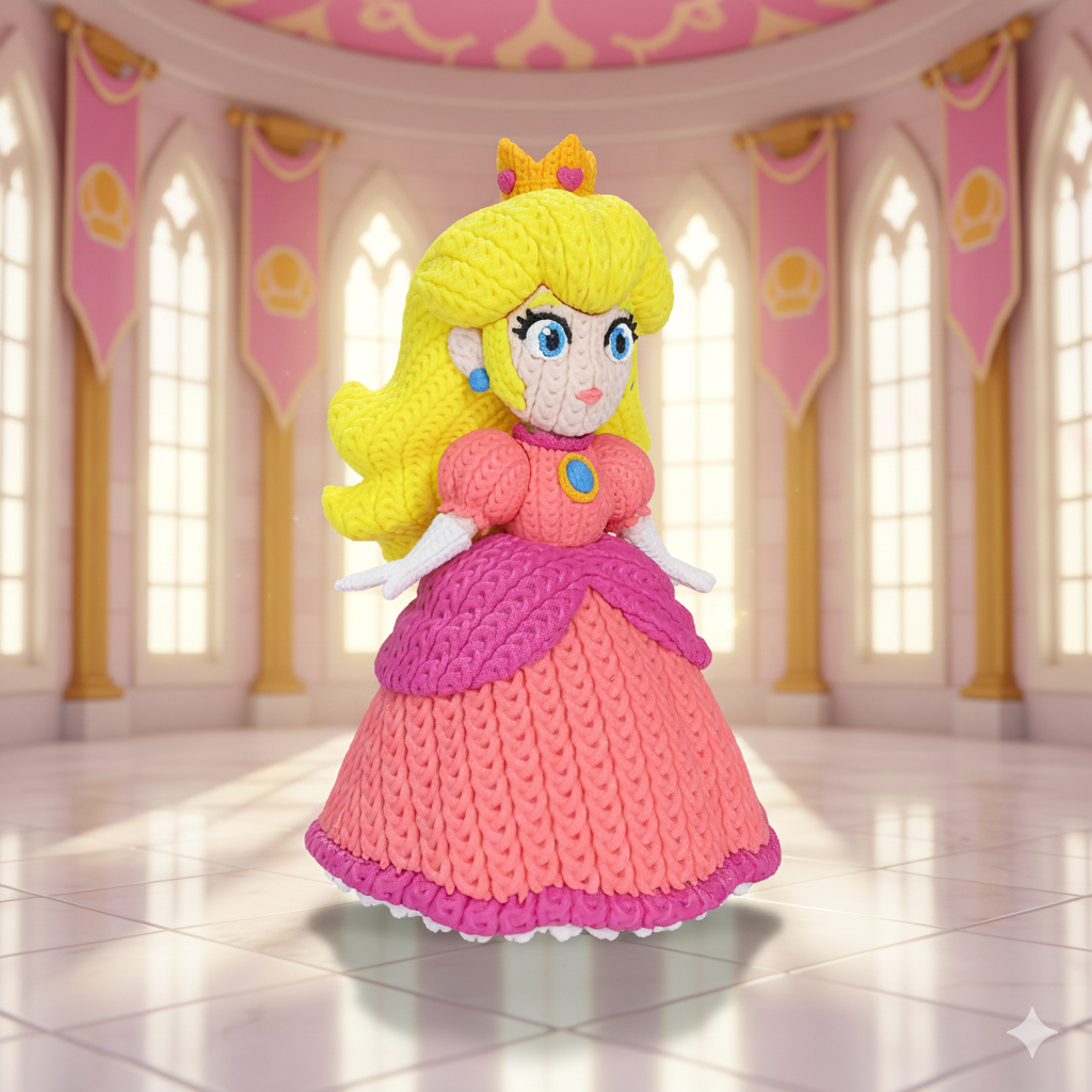 L'Atelier di Zelda Stampe Incantate Peach statuina crochet