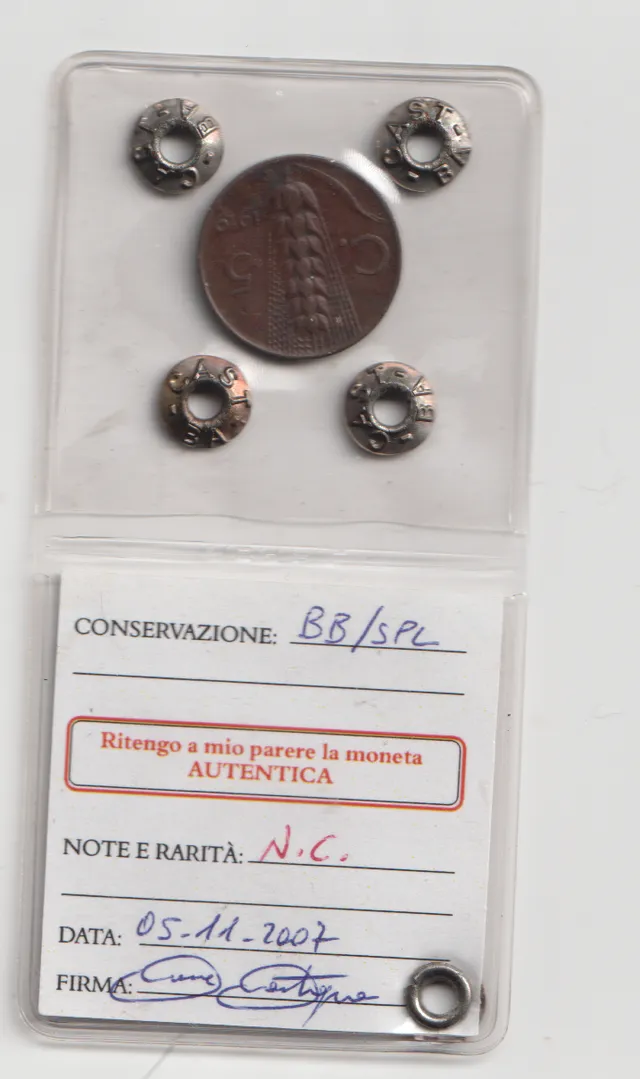 TS Collezionismo Numismatica 5 Centesimi Spiga 1919 Moneta BB/SPL