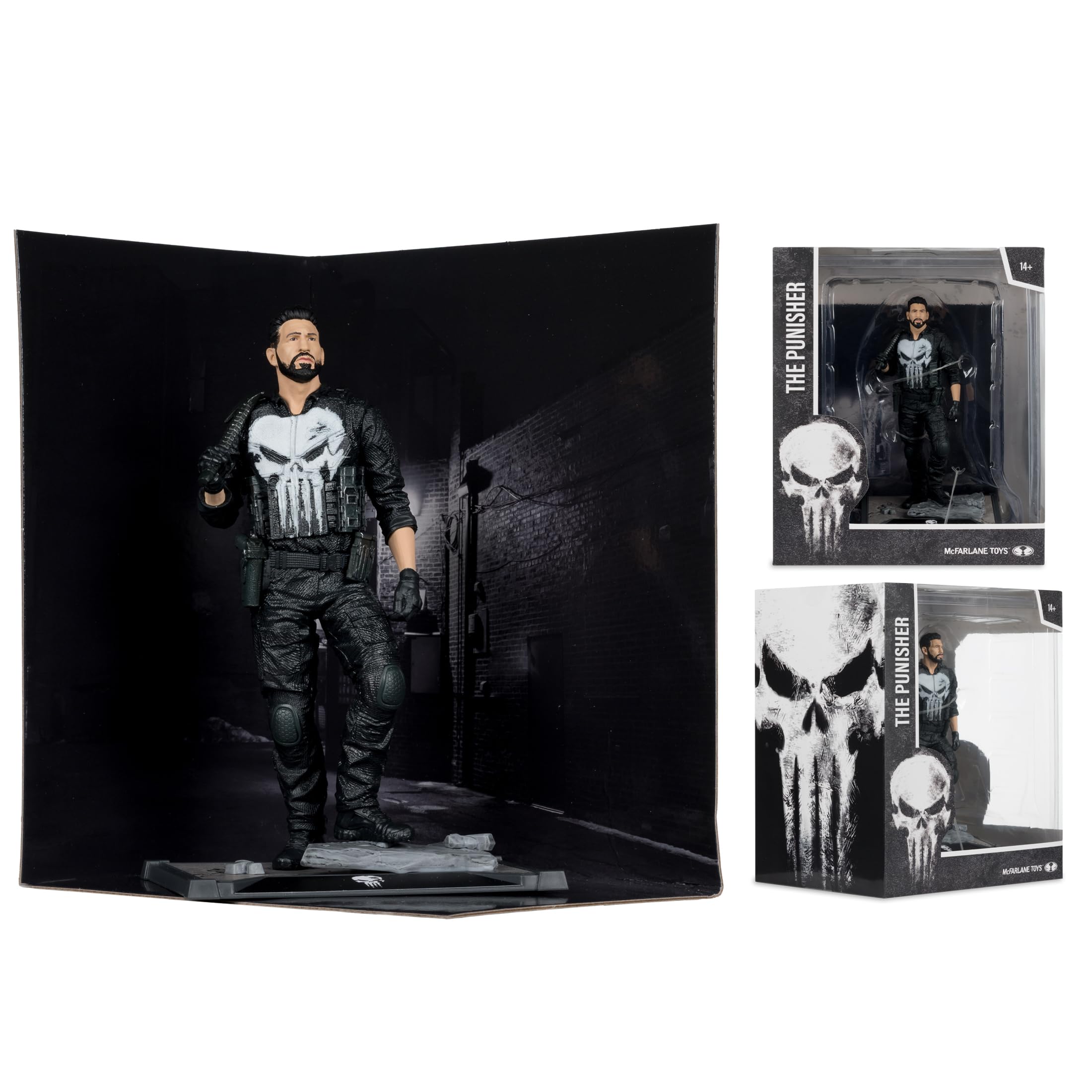 McFarlane Marvel Punisher 1:10 action figure con scena