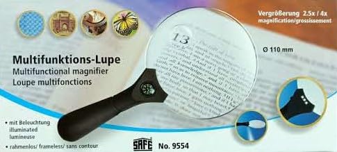 Safe Lupen 9554 lente ingrandimento LED 110 mm 2,5x+4x