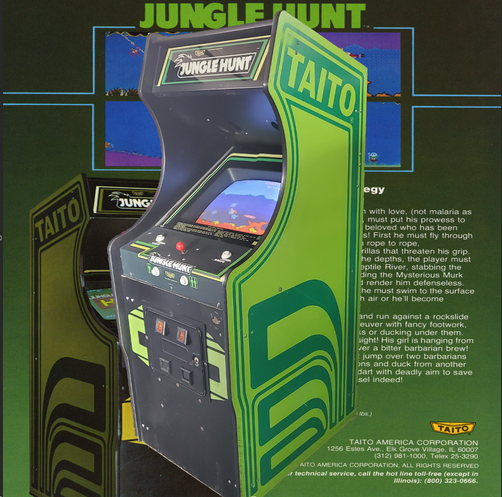 Arcade Story Arcade Jungle Hunt Taito 1982 cabinato avventura