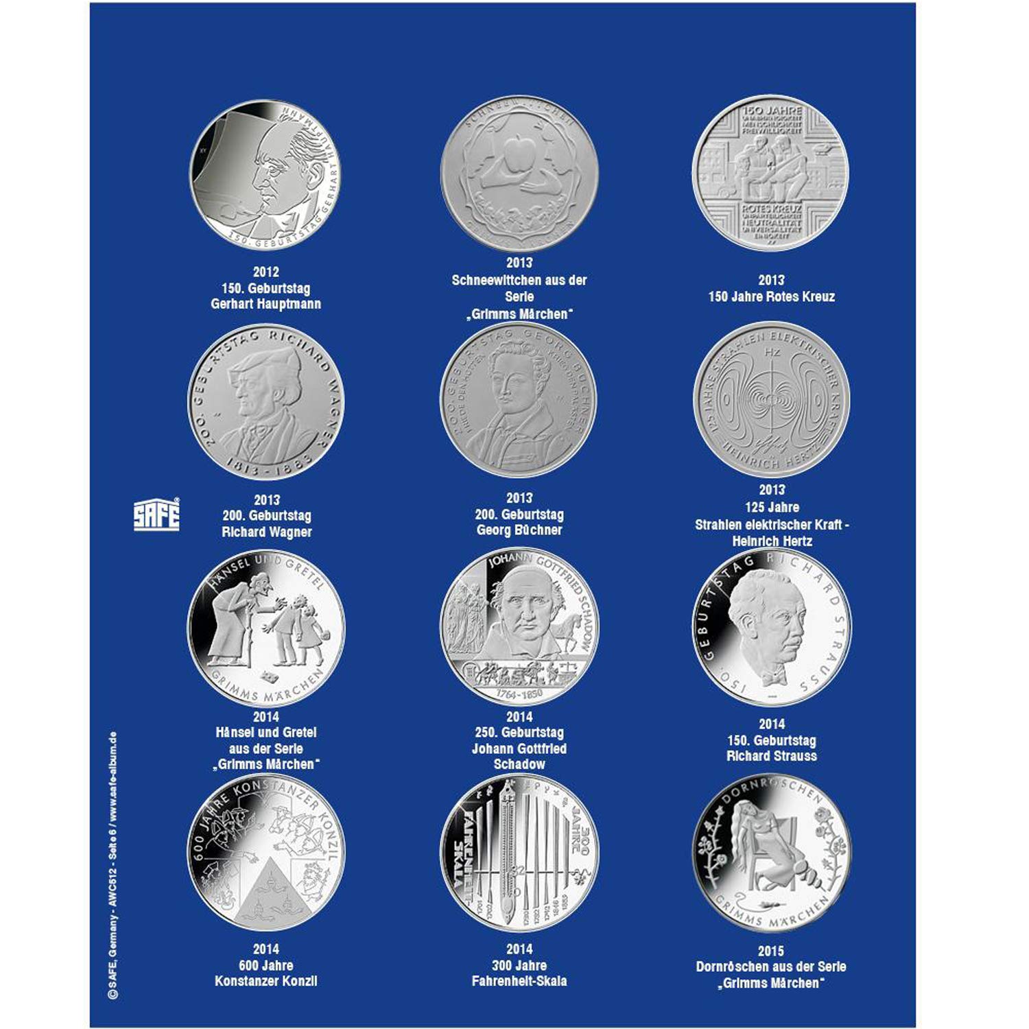 Safe 7311-6 Foglio 2012 per TOPset 10 euro in capsule