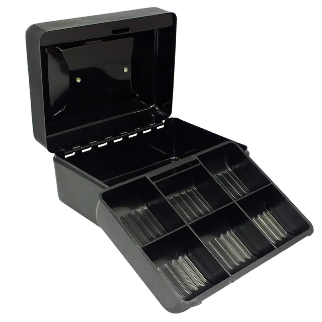 SAFE Cassetta Portavalori Nera 18x25x9 cm con Chiave Acciaio