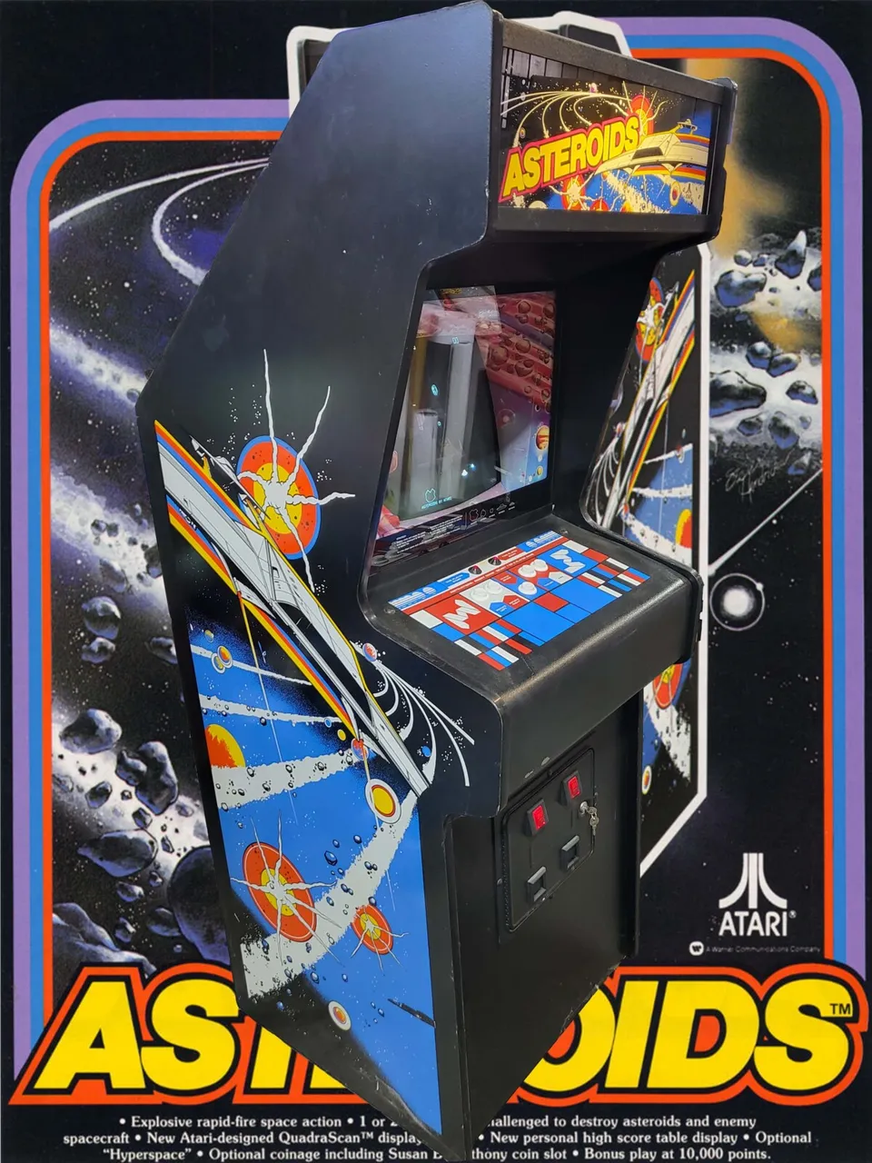 Arcade Story Arcade Asteroids 1979 cabinato arcade vettoriale