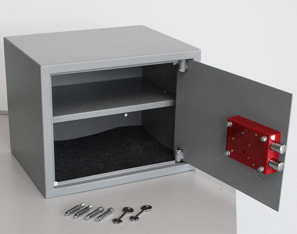 Safe 3998 Cassaforte Acciaio a Chiave 38x30x30 cm 2 Catenacci