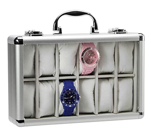 SAFE 265 porta orologi 12 posti alluminio velluto 280x200x80 mm