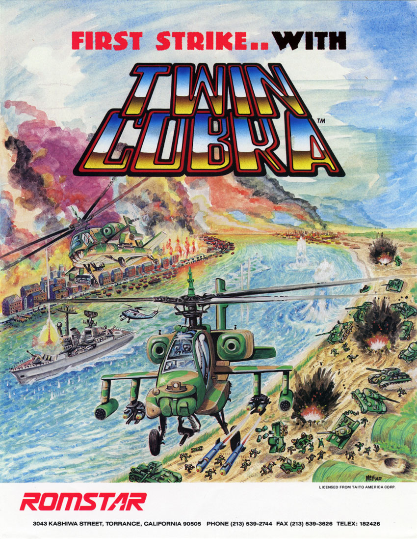Arcade Story Arcade Twin Cobra 1987 Cabinato Sparatutto Elicottero