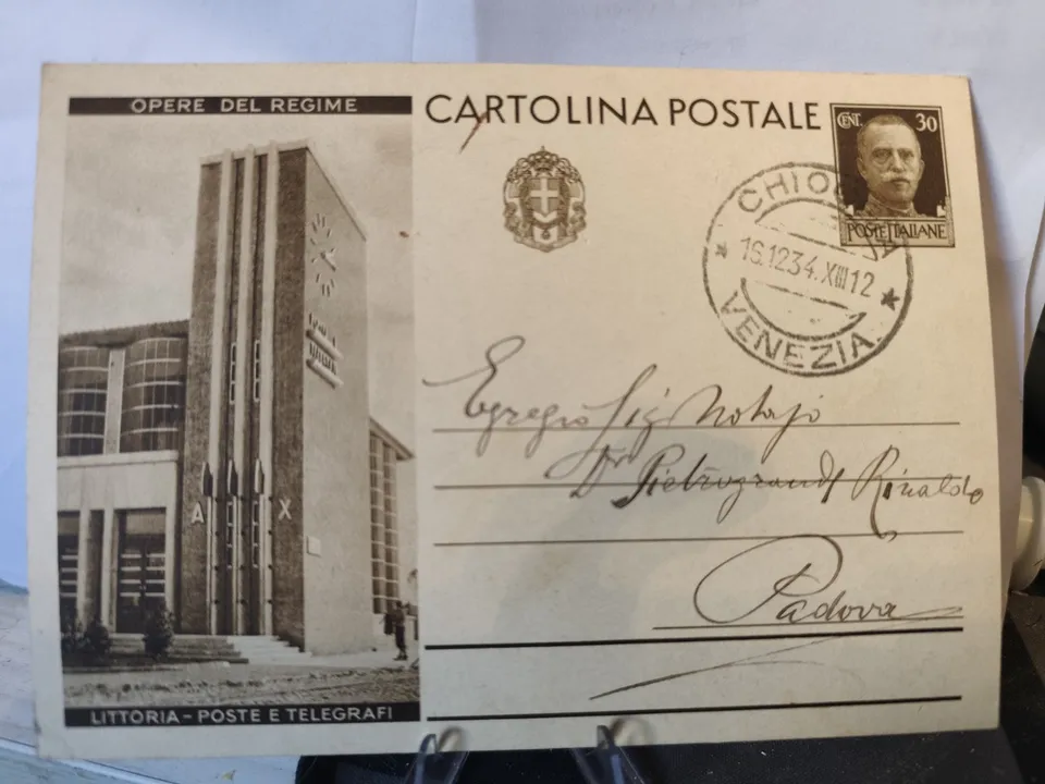 Cartolina Postale Venezia Anno XIII Littoria Opere Regime