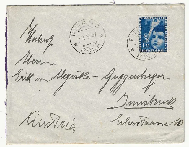 TS Collezionismo Filatelia 1934 Busta 1,25 l. Colonie Estive francobollo