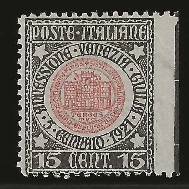 TS Collezionismo Filatelia 1921 Venezia Giulia 15c Sassone 113e
