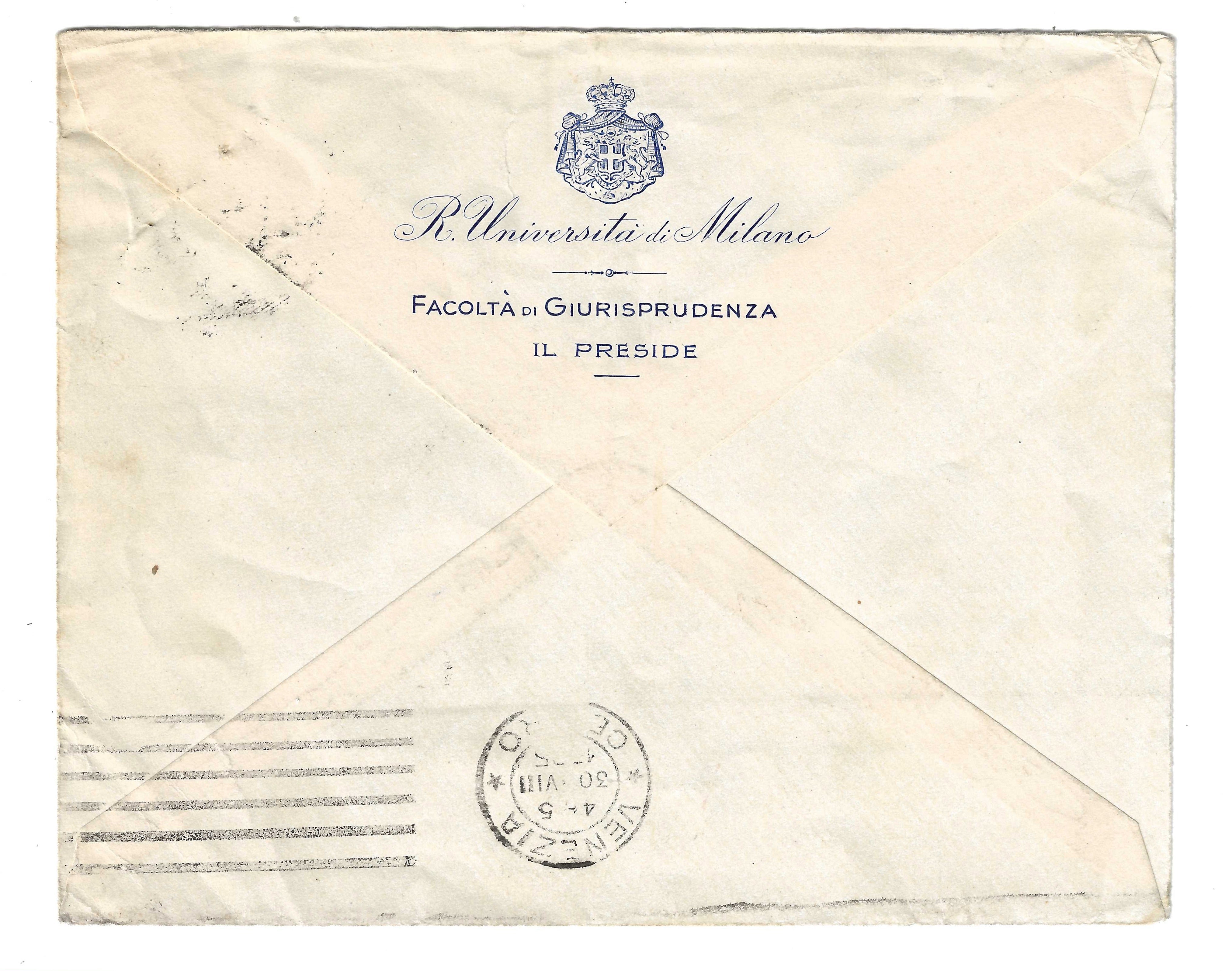 TS Collezionismo Filatelia Busta 1935 Venezia Littoriali Cultura