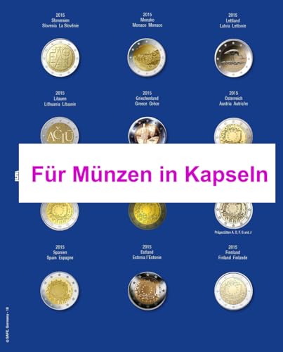 Safe 7302-18 Foglio Album 2 Euro 2015 per Capsule