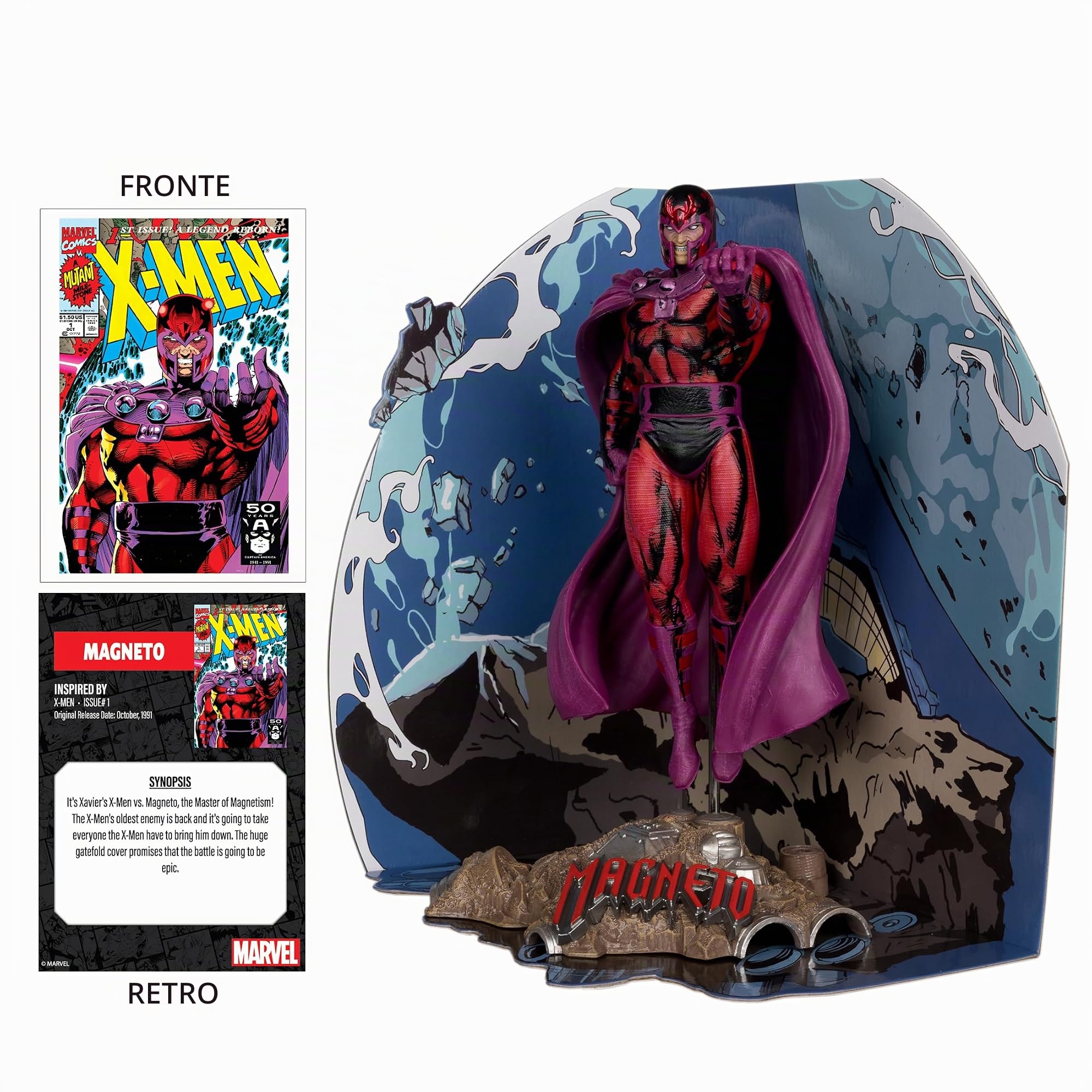 McFarlane Marvel Magneto X-Men #1 statuetta 1:10 con scena
