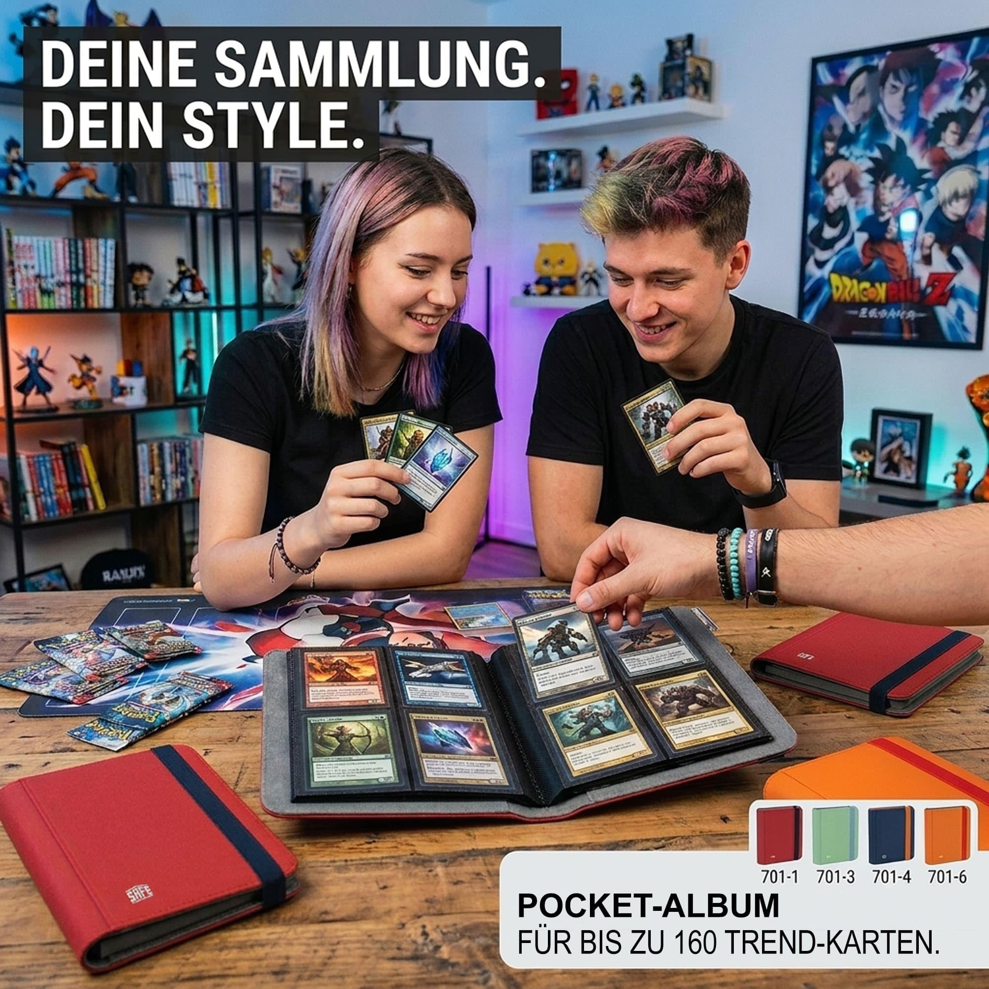 Safe Sammelkarten album 160 carte rosso soft-touch