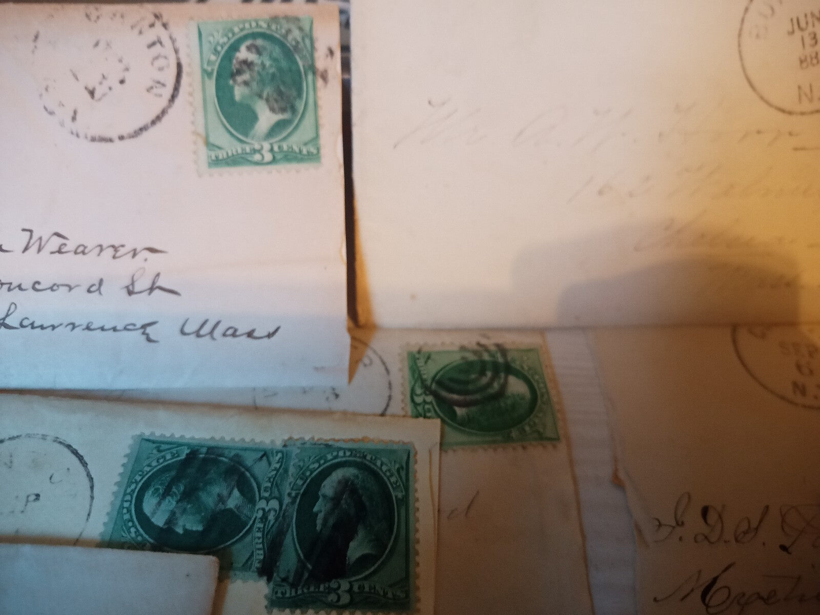 TS Collezionismo Filatelia USA Washington 3 Cent Green 9 buste