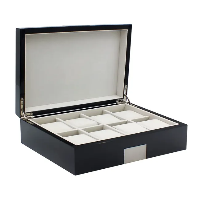 Safe Scatola Orologi Legno Nero 8 Posti 30x21 cm