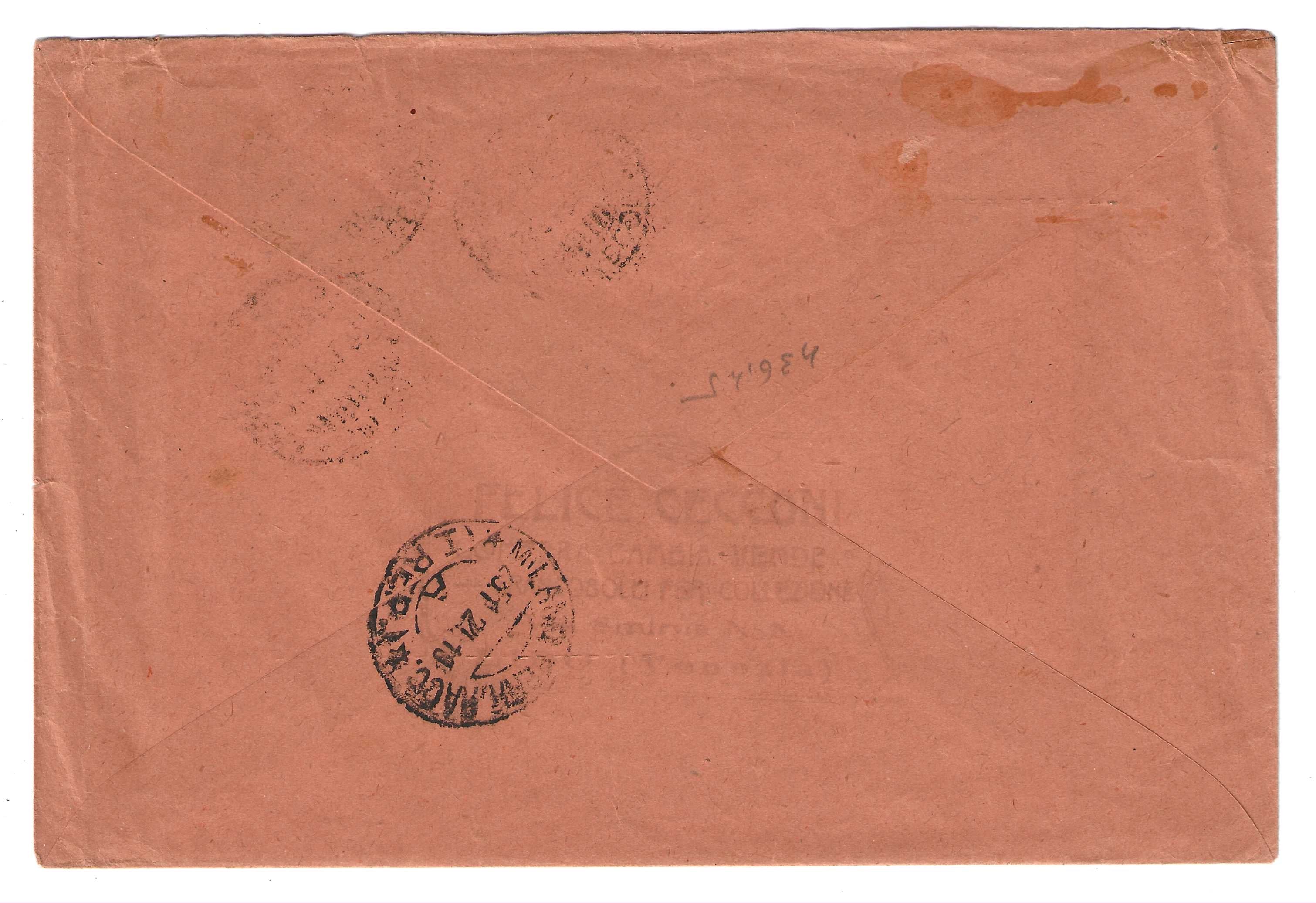 TS Collezionismo Filatelia Busta 1921 Michetti 55c per Olanda