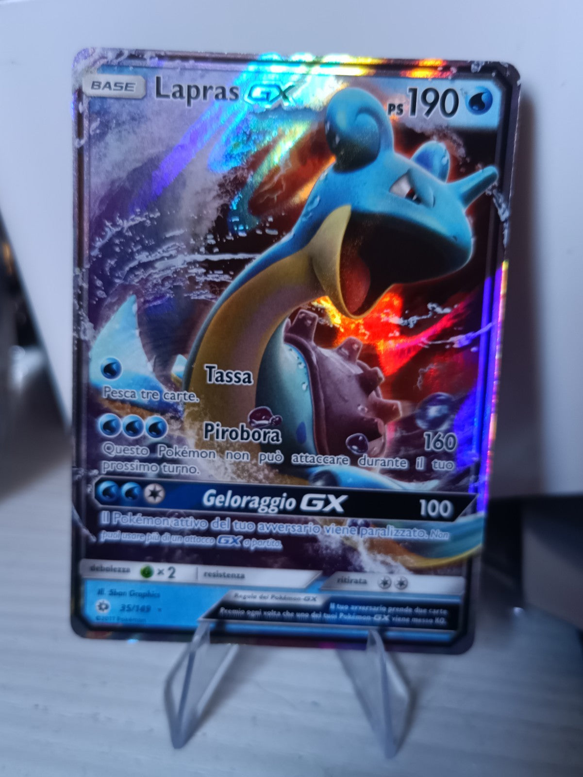 Pokemon Lapras GX SUM 35 carta ultra rara italiano