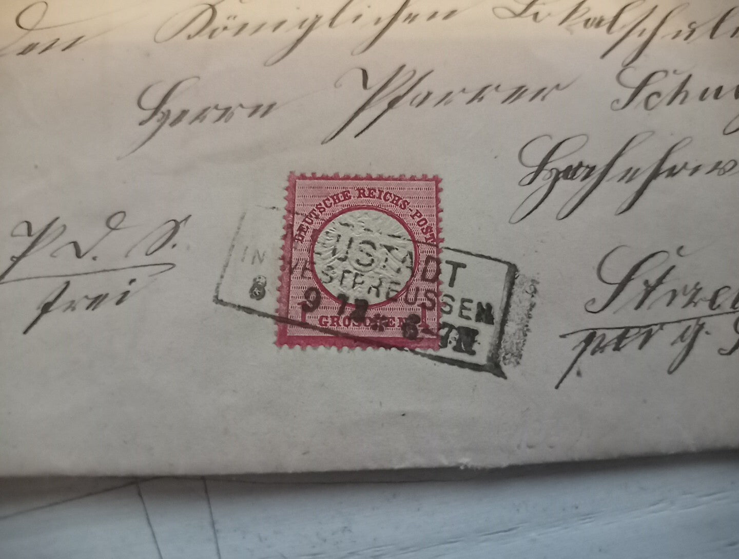 TS Collezionismo Filatelia Germania 1 Groschen busta rossa