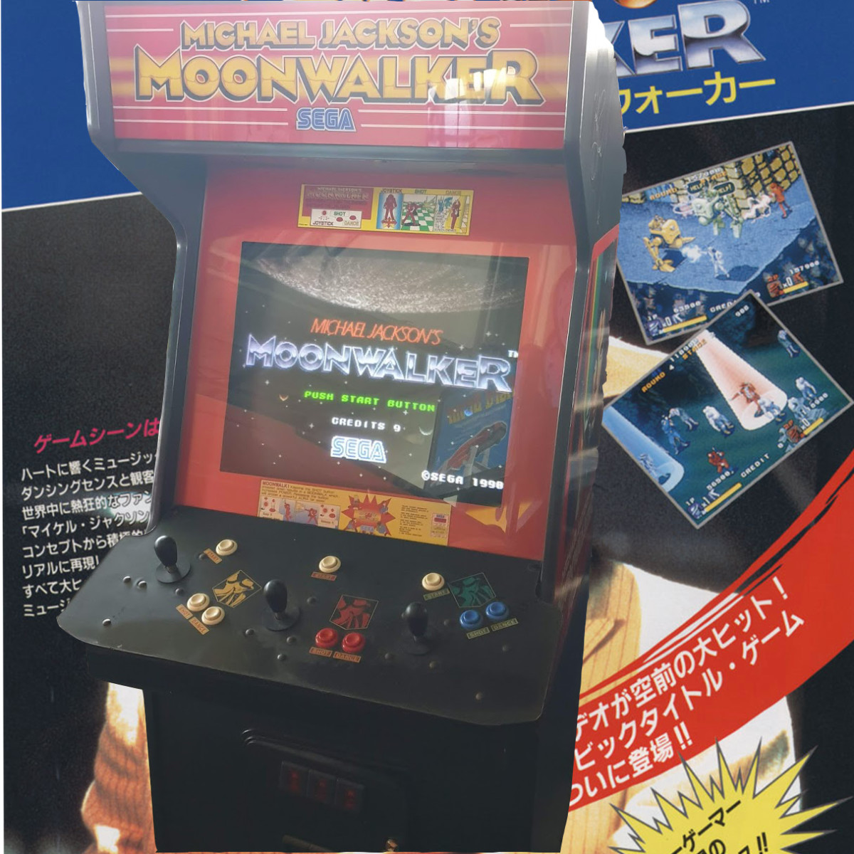 Arcade Story Anni 90 Moonwalker 1990 cabinato Sega 3 posti